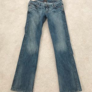 Low Rise Silver Jeans 30”x 34”